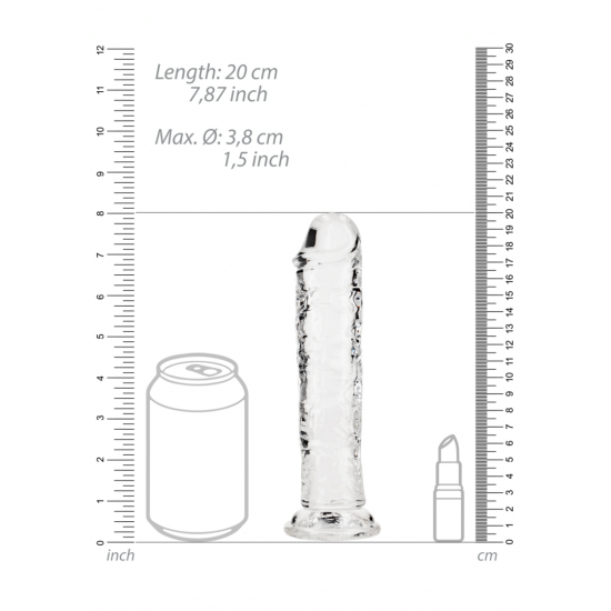 Dildo Realistico com Ventosa - 7" Pronto para um orgasmo CRISTALINO? Alcance o seu clímax com estilo com estes dildos transparentes e de formato bonito. Este dildo consegue ver através de si e sabe exatamente como gosta dele. Este dildo é adequado para u