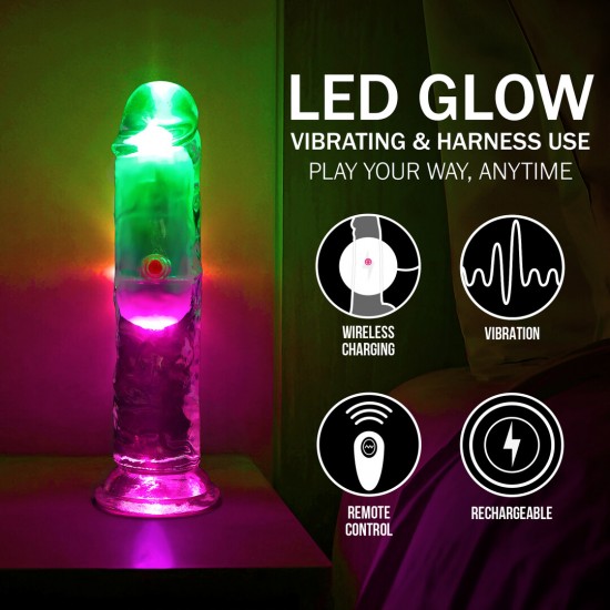 Experimente o máximo prazer com o dildo vibratório RealRock. Suas veias realistas, formato realista e textura macia, semelhante à da pele, proporcionam uma estimulação incrível. A potente ventosa permite o uso sem as mão