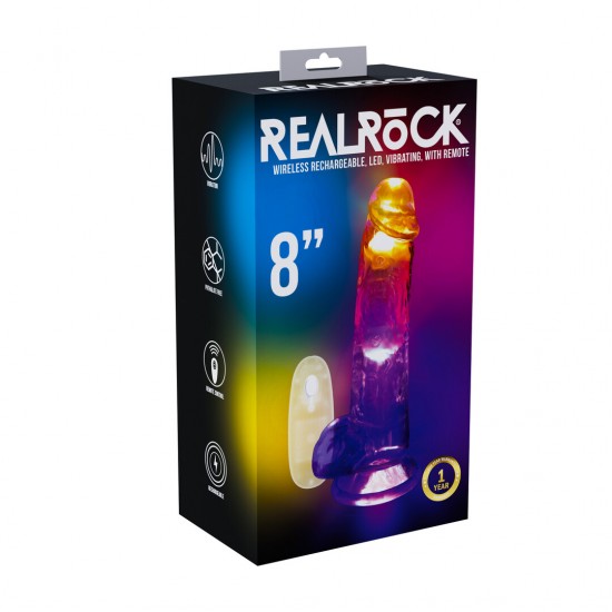 Led Vib Straight Cock with balls - 8 / 20cm Experimente o máximo prazer com o dildo vibratório RealRock. Suas veias realistas, formato realista e textura macia, semelhante à da pele, proporcionam uma estimulação incrível. A potente ventosa permite o uso sem as mão