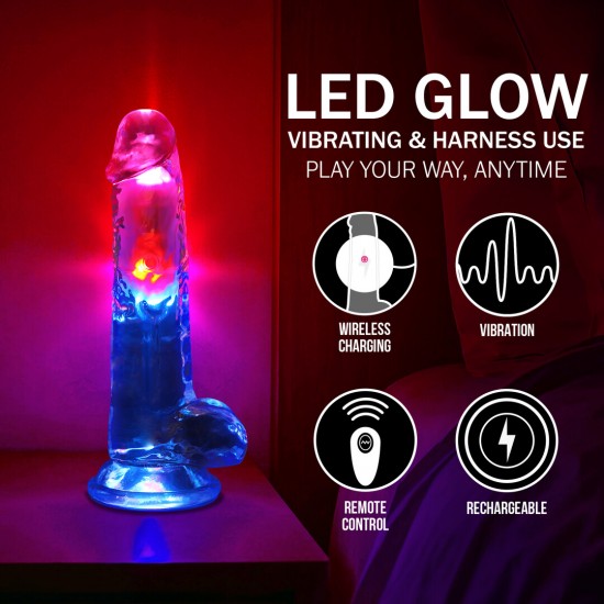 Led Vib Straight Cock with balls - 8 / 20cm Experimente o máximo prazer com o dildo vibratório RealRock. Suas veias realistas, formato realista e textura macia, semelhante à da pele, proporcionam uma estimulação incrível. A potente ventosa permite o uso sem as mão