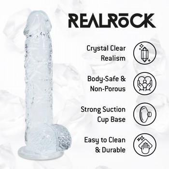 Realistic Dildo with Balls - 5 / 12,7 cm - Transparente