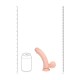 Vibrador de silicone líquido recarregável de dupla camada - Curvo com bolas de peso - 15 cm - Cor da pele