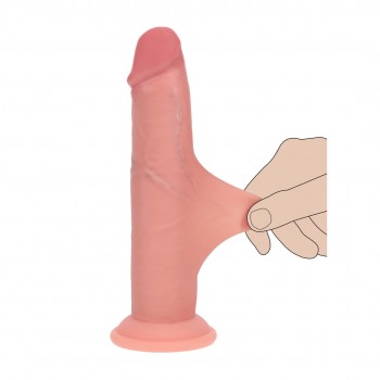 Dual Density Silicone Realistic Sliding - 6 / 15,5 cm - Flesh
