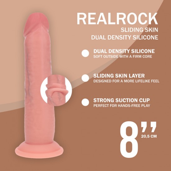 Este Pénis Realista de silicone de dupla densidade com textura deslizante oferece o equilíbrio perfeito entre realismo e conforto, graças à sua inovadora construção de duas camadas. O núcleo interno firme proporciona uma
