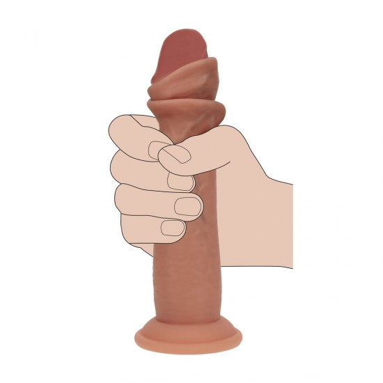 Este Pénis Realista de silicone de dupla densidade com textura deslizante oferece o equilíbrio perfeito entre realismo e conforto, graças à sua inovadora construção de duas camadas. O núcleo interno firme proporciona uma