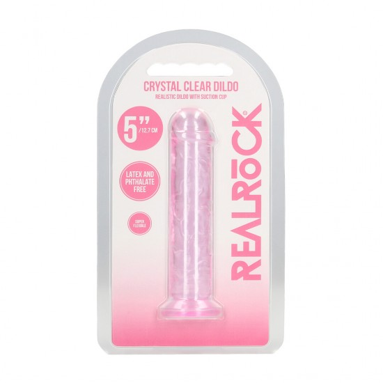 Este modelo REALROCK CRYSTAL CLEAR apresenta uma silhueta suave e elegante, projetada para uma estimulação confortável e focada. Seu formato refinado proporciona uma sensação realista, mantendo um design versátil e minim