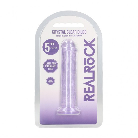 Este modelo REALROCK CRYSTAL CLEAR apresenta uma silhueta suave e elegante, projetada para uma estimulação confortável e focada. Seu formato refinado proporciona uma sensação realista, mantendo um design versátil e minim