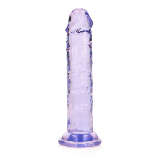 Dildo realista reto com ventosa - 7'' / 18 - Roxo Pronto para um orgasmo CRISTALINO? Alcance o seu clímax com estilo com estes dildos transparentes e de formato bonito. Este dildo consegue ver através de si e sabe exatamente como gosta dele. Este dildo é adequado para u