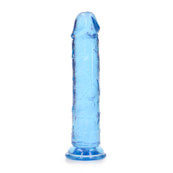 Dildo realista reto com ventosa - 7'' / 18 - Azul