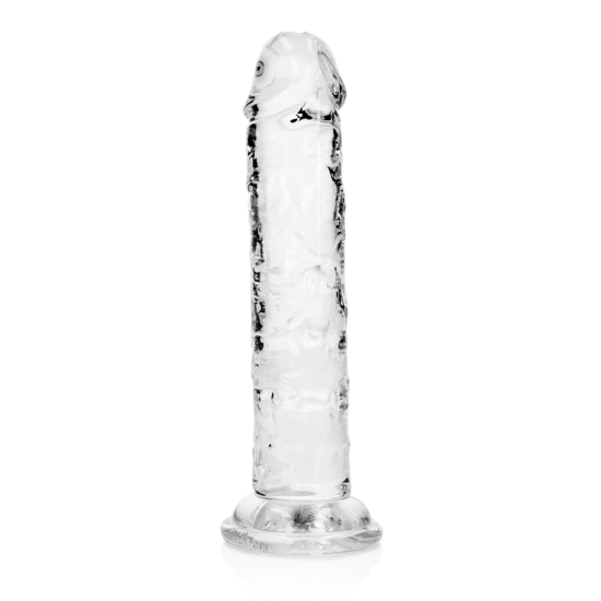 Dildo Realistico com ventosa - 6" Pronto para um orgasmo CRISTALINO? Alcance o seu clímax com estilo com estes dildos transparentes e de formato bonito. Este dildo consegue ver através de si e sabe exatamente como gosta dele. Este dildo é adequado para u