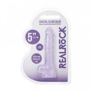 Realistic Dildo with Balls - 5 / 12,7 cm - Purple