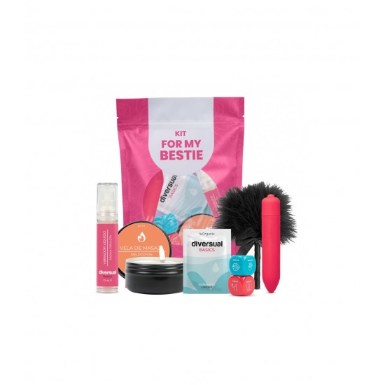 O Kit For My Bestie é um conjunto de 6 produtos para dar à sua melhor amiga o prazer que ela merece. Conteúdo do Kit:- Vibrador Rocket Bullet com bolsa de armazenamento incluída.- Dado erótico de 2 cores- Caneta de
