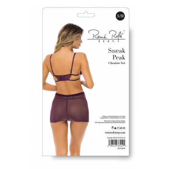 Conjunto de chemise. O conjunto ultra feminino e sedutoramente sensual que você pode ter! Nossa coleção Sneak Peak apresenta renda delicada como uma teia de aranha por toda a peça, com alças cuidadosamente desenhadas e l