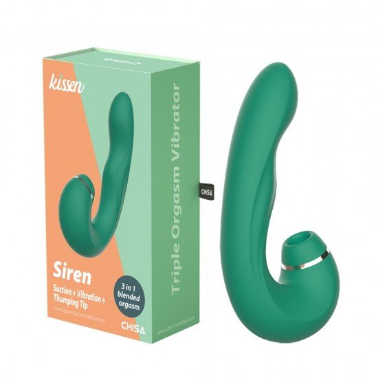 Siren é feita de silicone macio e aveludado e pode envolver o clitóris com 5 modos de sucção excitantes e sem toque para uma experiência sexual semelhante à oral. Além da função de sucção, há um estimulador de ponto G fi