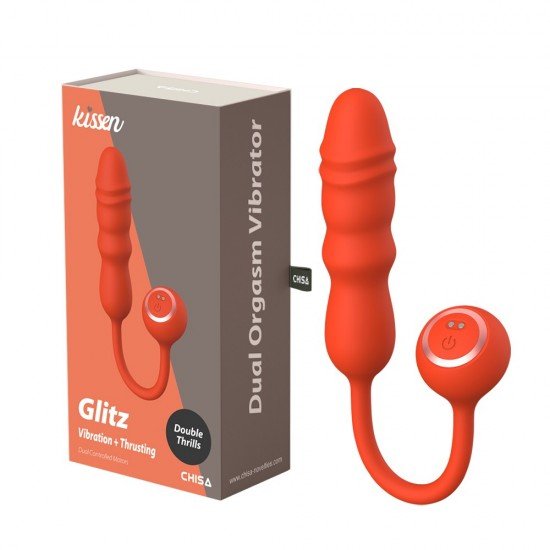 Um elegante vibrador feito de material de alta qualidade com superfície estimulante, equipado com dois motores controláveis ​​de forma independente. Glitz possui 10 configurações de vibração e velocidade, 9 funções push