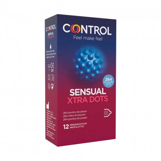 Preservativos CONTROL SENSUAL Dots & Lines 12uni Para um prazer superior, são necessários estímulos superiores, é por isso que a superfície Sensual Dots & Lines apresenta uma textura especial, com pontos e estrias no lado externo que proporcionam sensações intensas