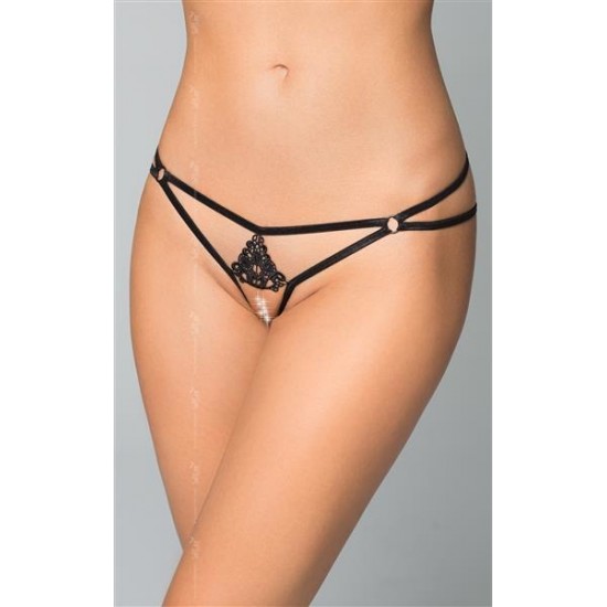 Tanga Aberta Preto S/L Tanga aberta com detalhe trabalhado na frente.