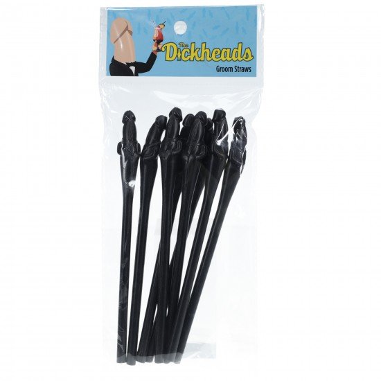 Groom Straws - Black As palhas são um presente engraçado ideais para chupar um ou mais. Estas palhas não podem faltar na despedida de solteira.