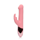 Vibrador Rabbit com Esferas internas Rotativas - Loveline - Rosa O Vibrador Loveline Rabbit possui 2 motores e 10 modos de vibração, é recarregável e à prova d'água. Possui função de movimento de esferas por baixo do silicone para o estímulo do ponto G e vibração para o clítoris. Feit