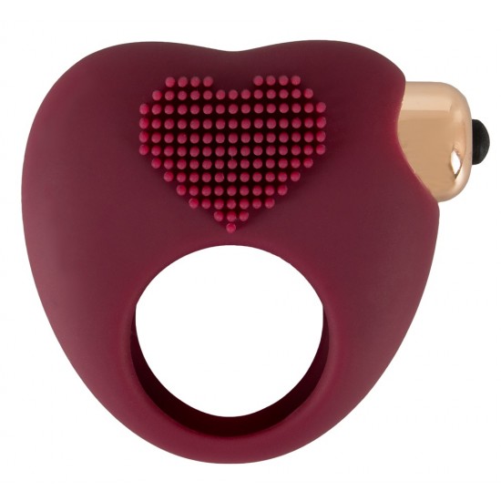 O anel peniano flexível em forma de coração tem pontos estimulantes e um vibrador de bala removível. Ele suporta sua ereção graças ao efeito de congestão sanguínea e fornece estimulação adicional emocionante durante o se