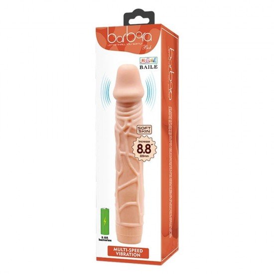 Brinquedos adultos de luxo de alta qualidade para todos os tipos de corpo e sensações. Este vibrador possui um vibrador realista com uma cabeça proeminente e uma haste com veias que produz estimulação extra. Bateria