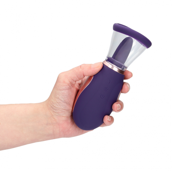 Bomba de Vácuo para Seios e Vagina com Vibração e Lingua - Roxo Bomba de Vácuo para Seios e Vagina com Vibração e Lingua - Roxo