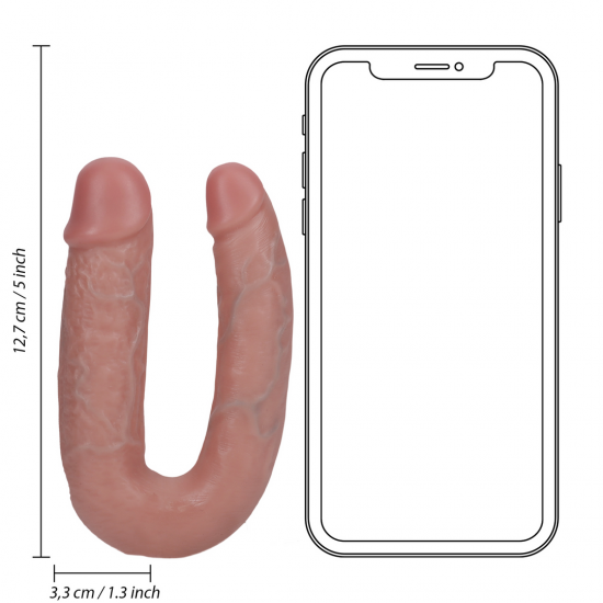 Dildo Realistico 2 em 1 Curvo 5'' (13 cm) - Pele O RealRock foi projetado para permitir que você se divirta ao máximo. Um dildo firme e macio ao toque, de aspecto natural e do tamanho certo. Suas veias realistas proporcionam estímulo extra no interior. Este modelo ofer