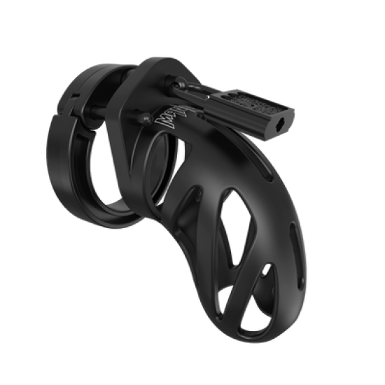 Gaiola de Castidade - Model 24 - Black Gaiola de castidade masculina, controle as ereções de seu parceiro com esta gaiola de silicone e policarbonato, livre de ftalatos e a prova d'água.