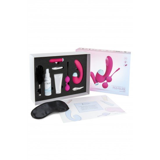 Pleasure Kit é um incrível pack de 2 brinquedos, 1 produto de saúde íntima, 2 produtos de cosmética erótica e 2 elementos do mundo do bondage. Tudo isso pensado para jogos eróticos sozinhos ou na melhor companhia. E