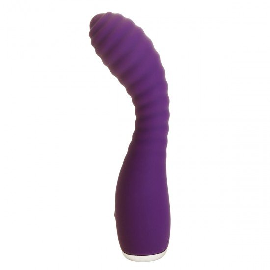 Vibrador especialmente desenvolvido para estimulação do ponto G e entrada vaginal. Com haste especialmente curvada, finalizada em ponta larga e com relevos ao redor de toda a haste que proporcionam mais sensações durante