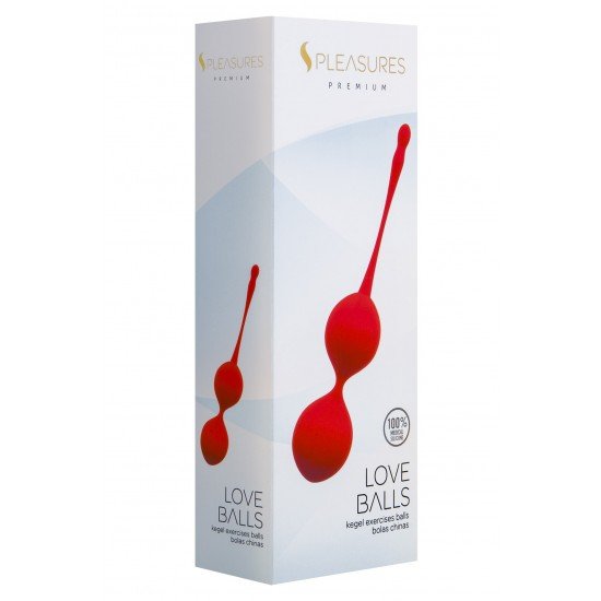 As  Love Balls  são bolas chinesas duplas, desenvolvidas exclusivamente para exercitar o assoalho pélvico. Feito de silicone 100% médico, muito macio e agradável e na cor rosa. Composto por um peso bastante lev