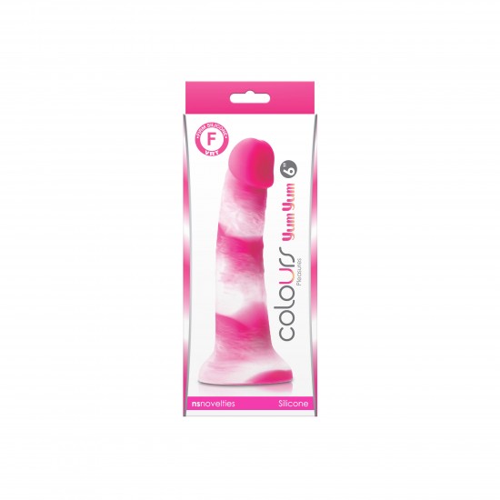 Dong realista em silicone de altíssima qualidade. A textura de cetim proporciona uma sensação mais satisfatória. Com uma discreta porém intensa base de sucção.  Sim, este vibrador listrado de cor intensa parece bom