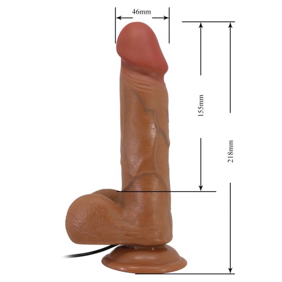 Pénis Realista com vibração. Impermeável. Material: Termoplástico. Usa Pilhas: 2x AA. Aviso: O produto deve ser lavado antes e depois de usar. É recomendado produto de limpeza. Não usar na pele inflamada ou ferida. Usar