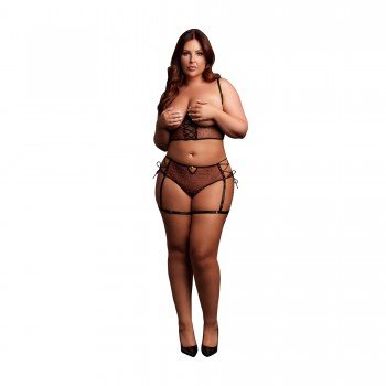 Two Piece Set with Underwired Open-Cup Bra