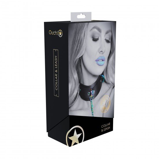 A Coleira e Trela Venice Collection da Ouch! é confortável, mas resistente, e lhe dará controle total! Feita de couro sintético, ela apresenta um acabamento iridescente em seu hardware, dando a ela um visual de alta cost