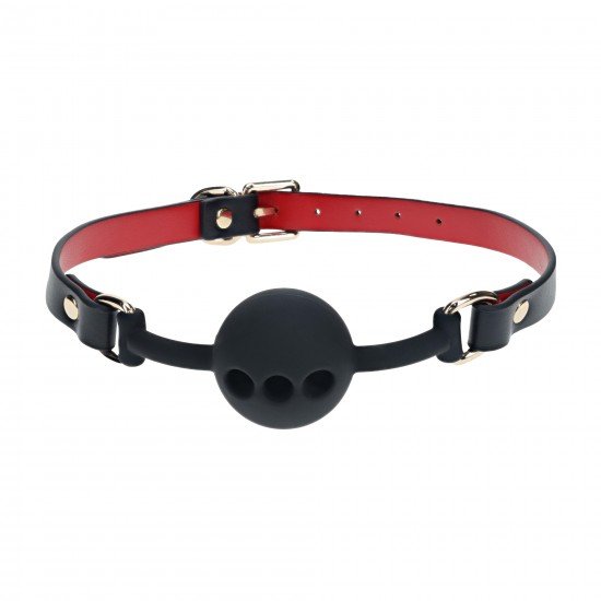 Milan Collection - Silicone Bola Gag - Preto/Vermelho Você ama um jogo safado? Mantenha seu amante quieto com a Milan Collection Bola Gag Respiravel da Ouch!. Esta mordaça tem tiras ajustáveis de couro sintético de qualidade para um tamanho único e apresenta um acabamento