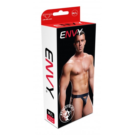 JOCK-NAVY, L/XL Com esta jock de cintura baixa, os mínimos detalhes podem causar o maior impacto! Além de uma faixa larga nos quadris, ela apresenta detalhes de jockstrap nas nádegas, realçando suas curvas por trás! Com uma fenda transp