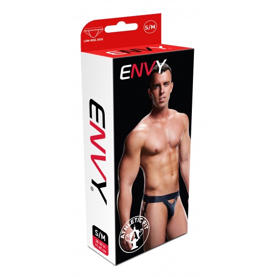 JOCK-NAVY, L/XL Com esta jock de cintura baixa, os mínimos detalhes podem causar o maior impacto! Além de uma faixa larga nos quadris, ela apresenta detalhes de jockstrap nas nádegas, realçando suas curvas por trás! Com uma fenda transp
