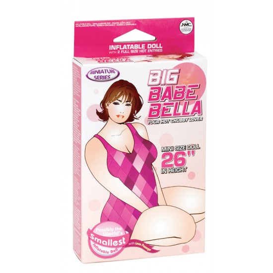 Mini Boneca Insuflável Big Babe Bella Perca-se nas curvas elegantes desta mini boneca insuflável.“Big Babe Bella” é uma mini boneca insuflável, portátil, com curvas atraentes e 2 orifícios de amor: vagina e ânus. Mantém-se em pé e vai aquecê-lo durante