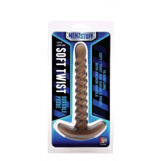 SOFT TWIST PROBE SMOKE This waterproof buttplug is in a spiral design and has a convenient handle.
Is easy to clean.