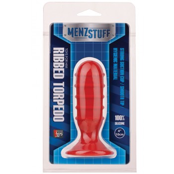 Plug Anal Ribbed Torpedo Menzstuff 8cm Vermelho