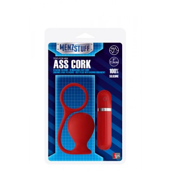 Plug Anal c/ Anel Ass Cork Wide Menzstuff 7.5cm Vermelho
