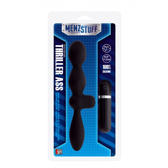 Vibrador anal duplo, pois pode utilizar qualquer uma das pontas e, assim, obter prazeres e estimulações diferentes... o que lhe apetece hoje? Munido de 10 diferentes ritmos de vibração e fácil de controlar através do com