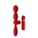 Vibrador anal duplo, pois pode utilizar qualquer uma das pontas e, assim, obter prazeres e estimulações diferentes... o que lhe apetece hoje? Munido de 10 diferentes ritmos de vibração e fácil de controlar através do com
