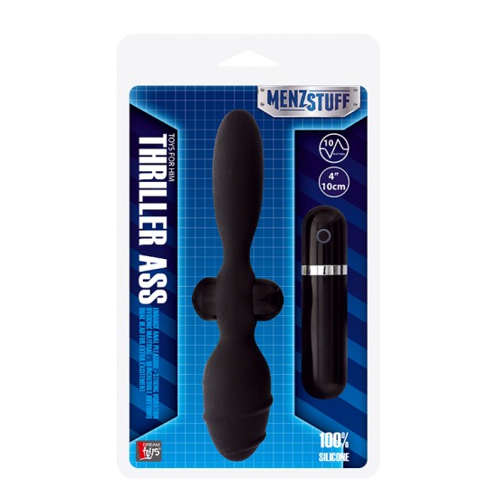 Vibrador anal duplo, pois pode utilizar qualquer uma das pontas e, assim, obter prazeres e estimulações diferentes... o que lhe apetece hoje? Munido de 10 diferentes ritmos de vibração e fácil de controlar através do com