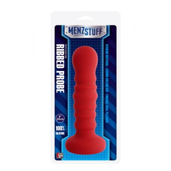 Grande Plug Anal Ribbed Probe Menzstuff 21cm Vermelho