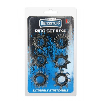 MENZSTUFF 6PC STRECHEABLE RING SET