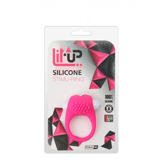 Apimente os seus momentos a dois.Anel para pénis, 100% silicone, flexível e com uma bala vibratória de uma velocidade no topo e saliências para uma estimulação extra da sua parceira.À prova de água.