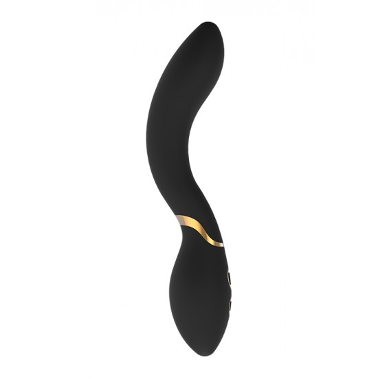 O vibrador Josephine da coleção Elite da Dream Toys é um vibrador preto com detalhes elegantes em dourado. A sua forma curva e cabeça bastante grande e flexível tornam-no ideal para uma estimulação intensamente prazerosa