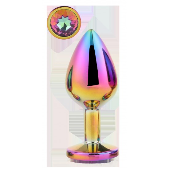 A coleção Gleaming Love apresenta este plug anal grande e brilhante com pedras preciosas. Feito de alumínio leve e liso, este brinquedo de prazer é fácil de deslizar e a base alargada garante uma sensação de segurança en